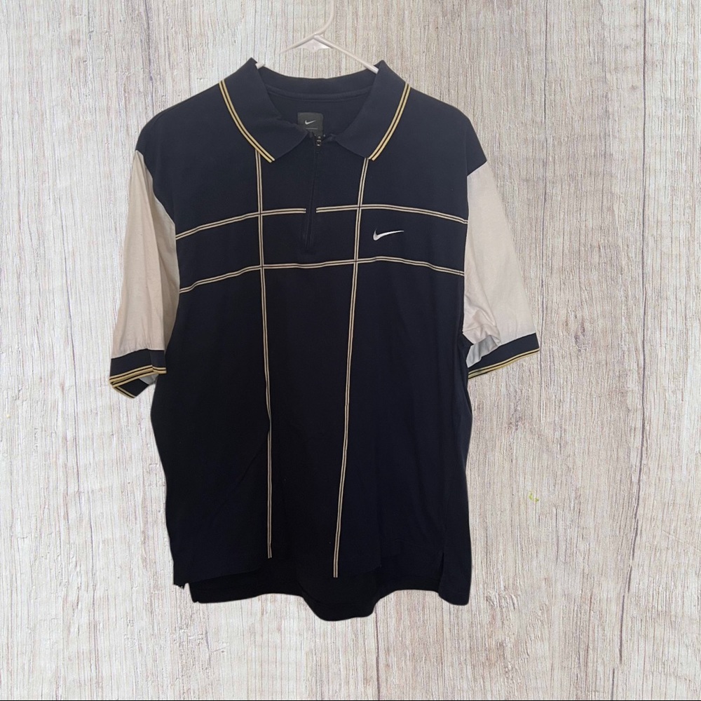 Nike Golf Men’s Top Zip Polo Blue/White Size L